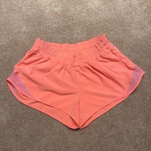 Bright coral Lululemon shorts size 6